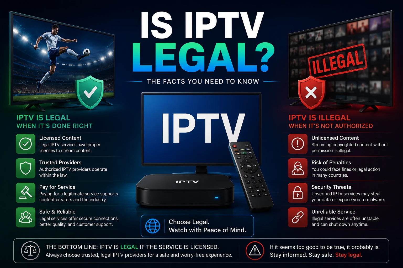 Rischi dell'IPTV illegale malware legale