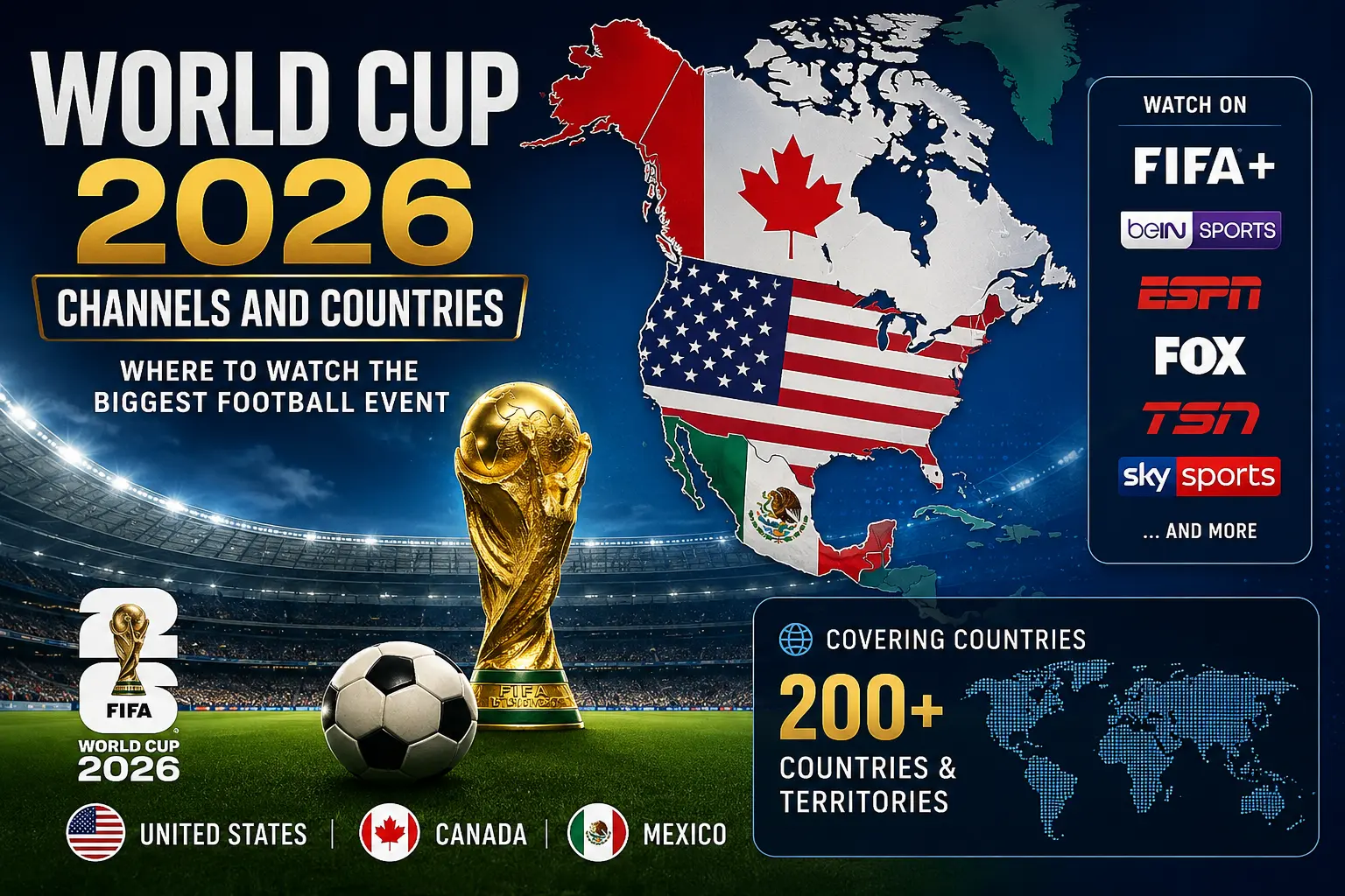 World Cup 2026 TV channels by country — complete broadcaster guide for FIFA 2026