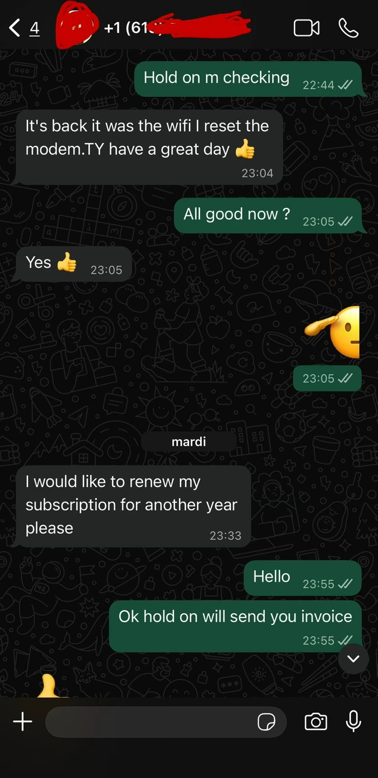 Happy customer showing their fast IPTV setup