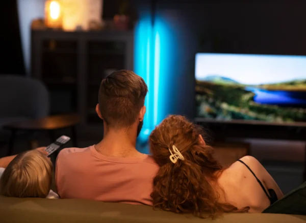 back-view-family-watching-tv 24-Hour Free IPTV