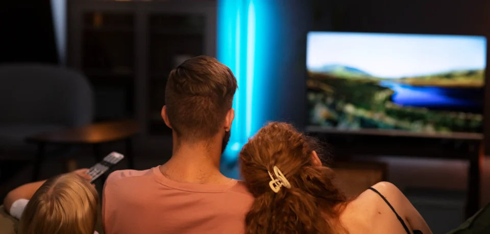 back-view-family-watching-tv 24-Hour Free IPTV