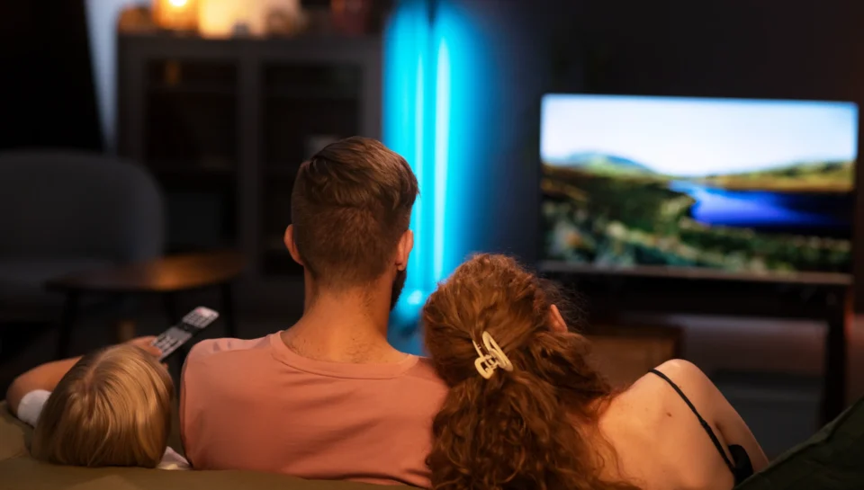 back-view-family-watching-tv 24-Hour Free IPTV